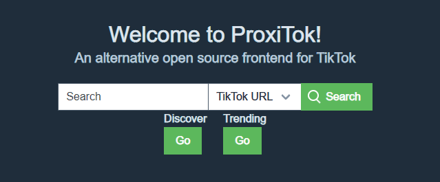 第三方网页版 TikTok – ProxiTok 开源 支持RSS 订阅，去水印下载
